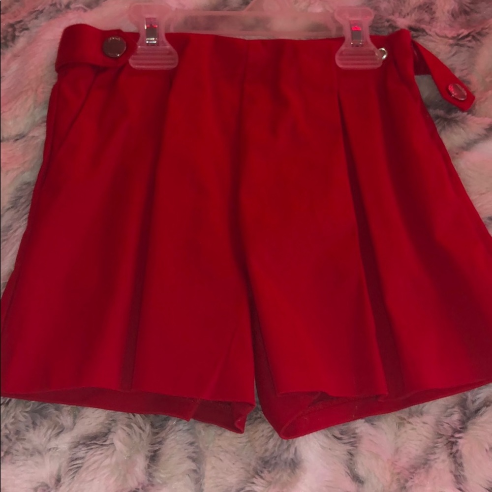 Red girls shorts.